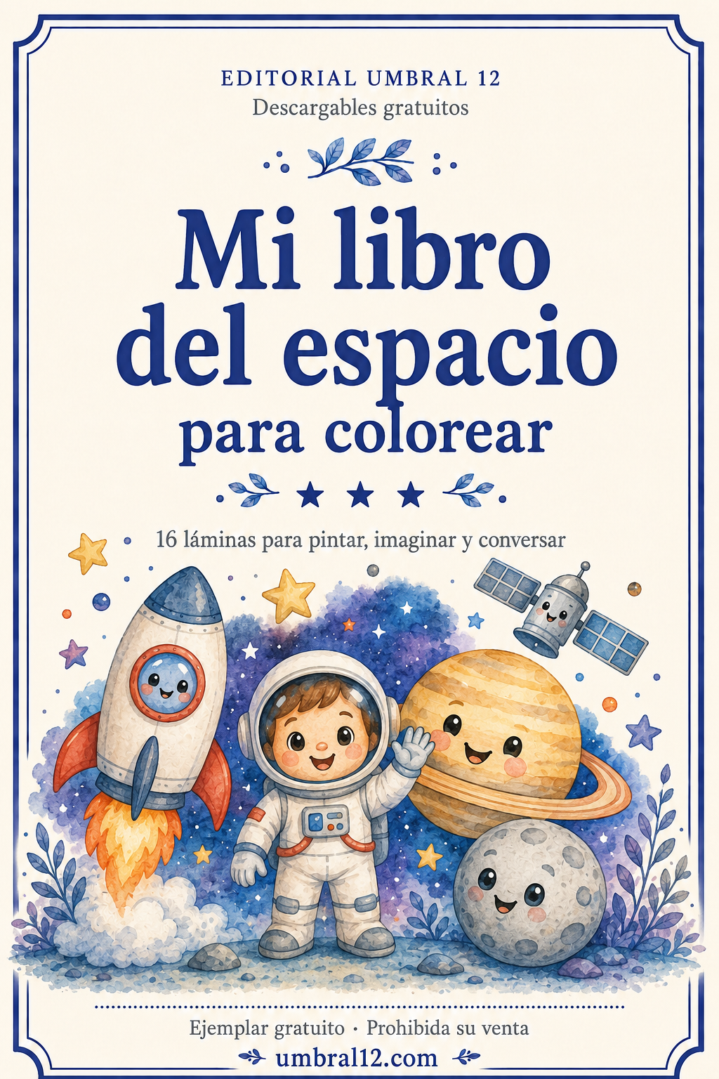 Portada de Mi libro del espacio para colorear