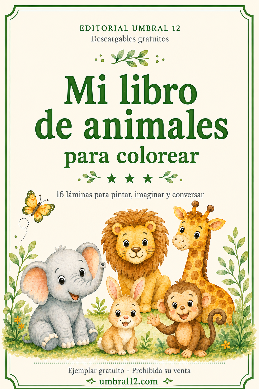 Portada de Mi libro de animales para colorear